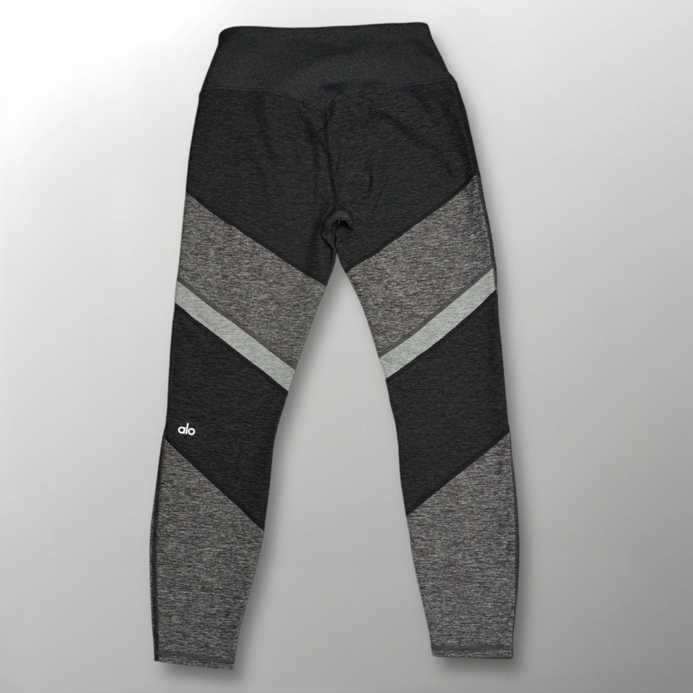 Alo Yoga 7/8 High-Waist Sheila Leggings Size M Color-block Grey & Black